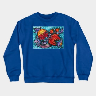 Red Flowers Watercolor Illustration Crewneck Sweatshirt